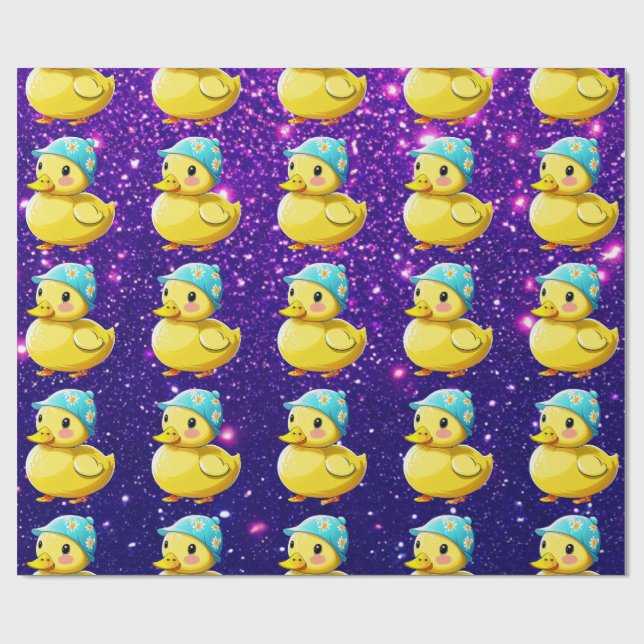 Rubber Duck Cute Charming Themed Inspired  Wrapping Paper (Flat)