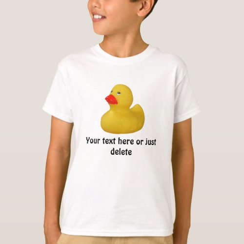 Rubber duck cute fun yellow custom kids t_shirt