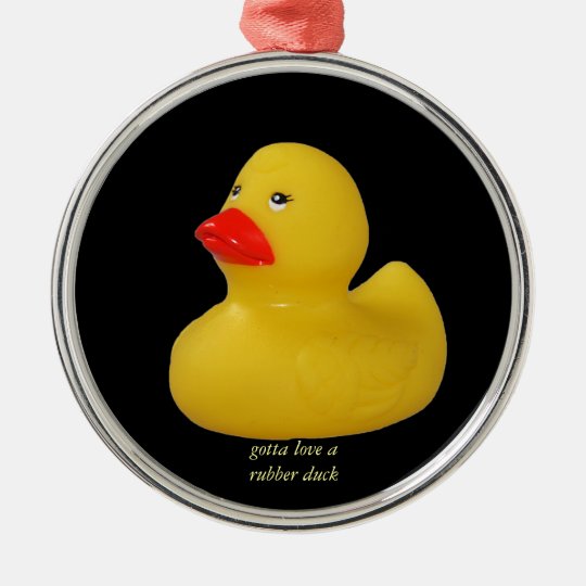 Rubber duck cute fun yellow ornament, gift idea metal ornament