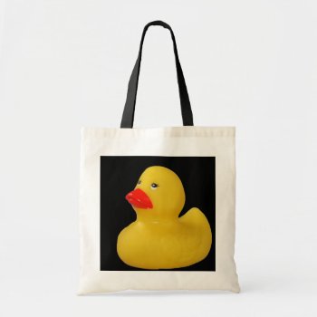 Rubber Duck Cute Fun Yellow Shopping Tote Bag by roughcollie at Zazzle