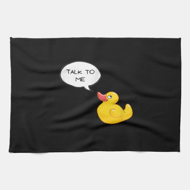 Rubber Duck Debugging Kitchen Towel (Horizontal)