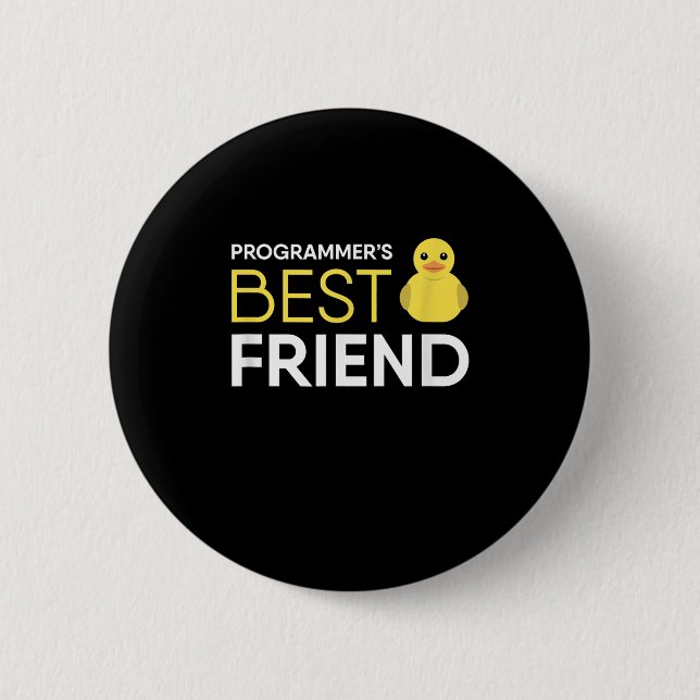 Rubber Duck Debugging Programmers Best Friend Button (Front)