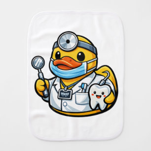 Rubber Duck Dentist Baby Burp Cloth