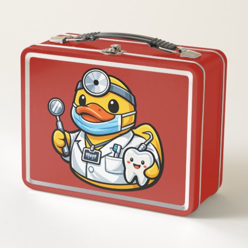 Rubber Duck Dentist Metal Lunch Box