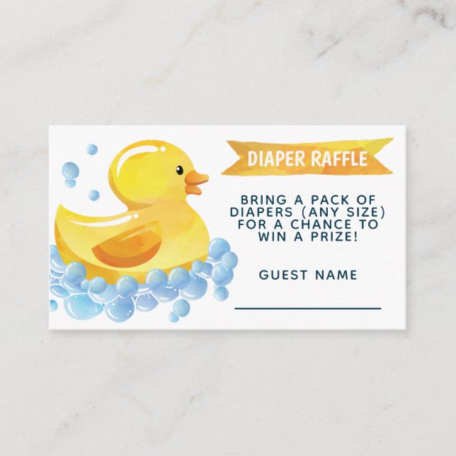 Rubber Duck Diaper Raffle Enclosure Card (Front)