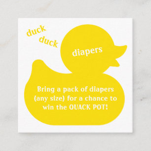 Rubber Duck Diaper Raffle Enclosure Card