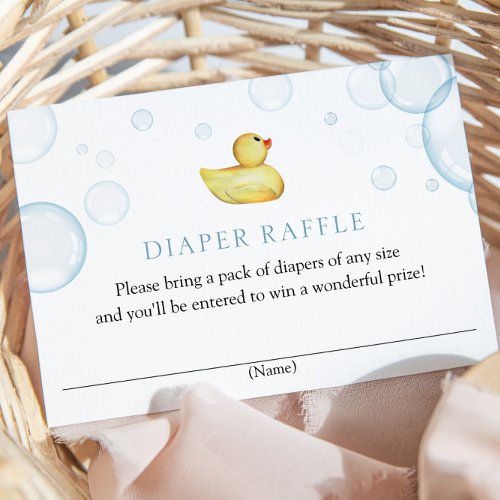 Rubber Duck Diaper Raffle insert card