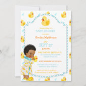 Rubber Duck Ducky African American Gender Neutral Invitation (Front)