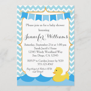 Rubber Duck Ducky Baby Shower Invitation