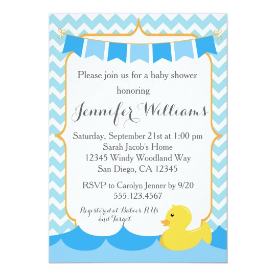 Rubber Duck Ducky Baby Shower Invitation Zazzle