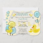 Rubber Duck Ducky Diaper Baby Shower Invitation