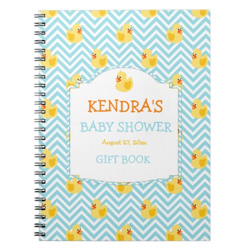 Rubber Duck Ducky Gender Neutral Baby Shower Notebook