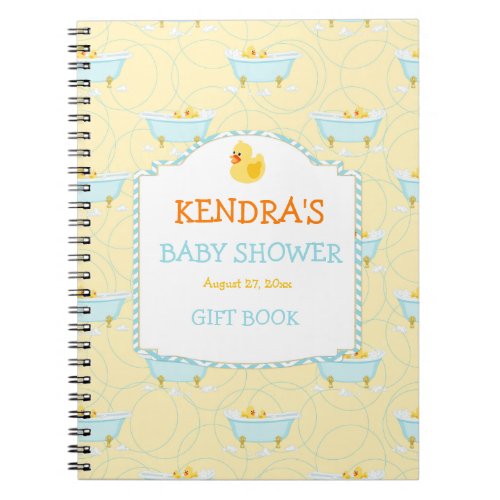 Rubber Duck Ducky Gender Neutral Baby Shower Notebook