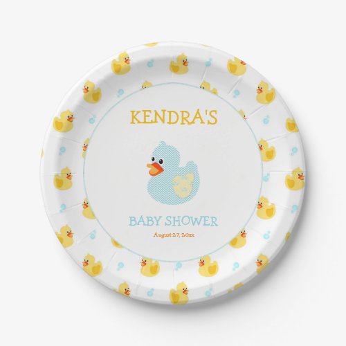 Rubber Duck Ducky Gender Neutral Paper Plates