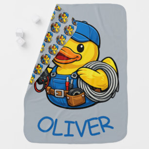 Rubber Duck Electrician Baby Blanket
