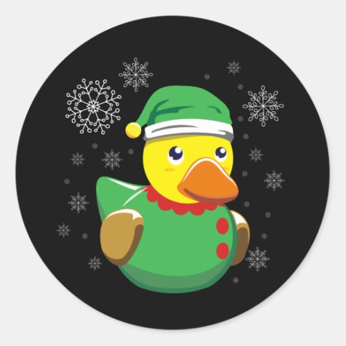 Rubber Duck Elf Christmas Quack Rubber Ducky Classic Round Sticker