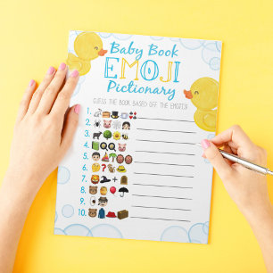 Rubber Duck Emoji Baby Book Baby Shower Game Pack Notepad