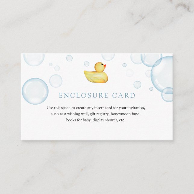 Rubber Duck Enclosure Card (Front)