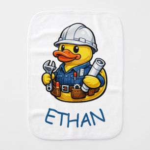 Rubber Duck Engineer Baby Burp Cloth