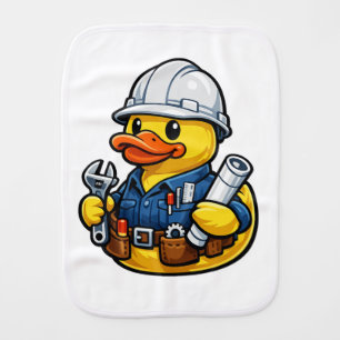 Rubber Duck Engineer Baby Burp Cloth