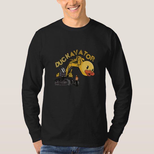 Rubber Duck Excavator  Construction Site Worker Dr T-Shirt (Front)
