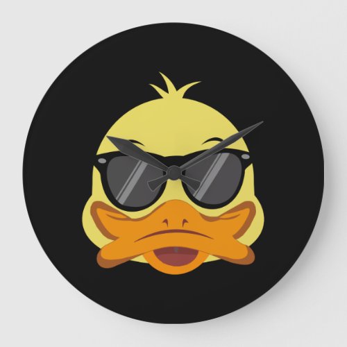 Rubber Duck face Head yellow sunglasses Large Clock