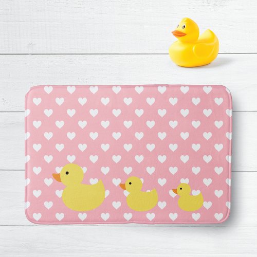 Rubber Duck Family Polka Dot Bath Mat