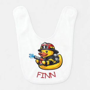 Rubber Duck Firefighter Baby Bib