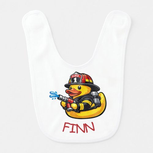 Rubber Duck Firefighter Baby Bib