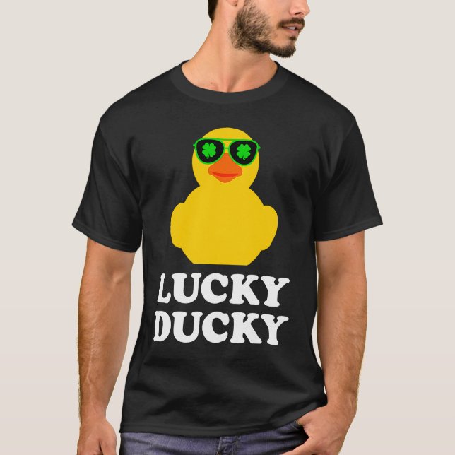Rubber Duck Four Leaf C Sunglasses St Patrick's Da T-Shirt (Front)