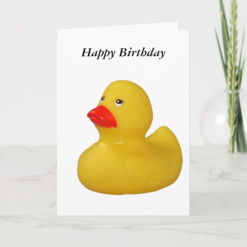 Rubber duck fun cute yellow happy birthday card