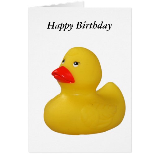 Rubber duck fun cute yellow happy birthday card | Zazzle