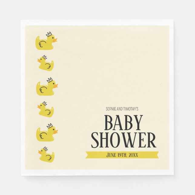 Rubber Duck Gender Neutral Couples Baby Shower Napkins (Front)