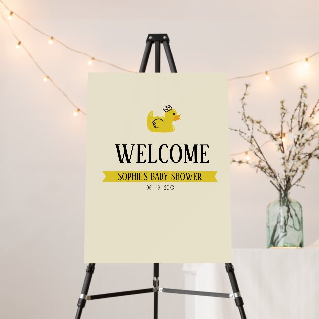 Rubber Duck Gender Neutral Shower Welcome Sign (In Situ (Stand))