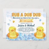 Rubber Duck Gender Neutral Twins Baby Shower Invitation (Front)