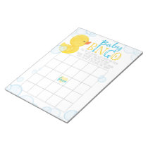 Rubber Duck Gift Bingo Baby Shower Game Pack Notepad