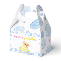 Rubber Duck Girl 1st Birthday Favor Box