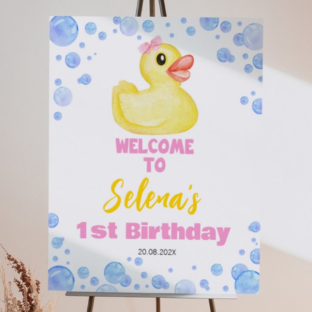 Rubber Duck Girl Birthday Welcome Sign (Creator Uploaded)