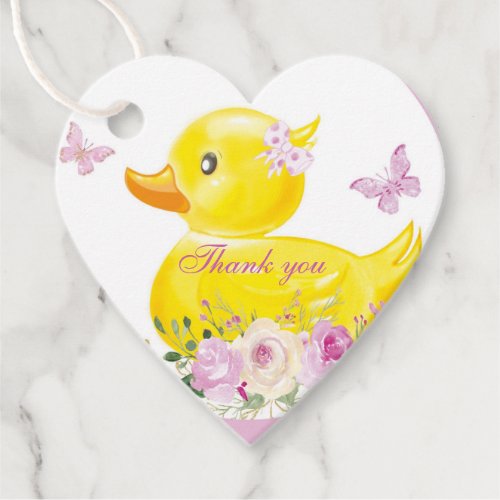 RUBBER DUCK GIRL Favor Tags