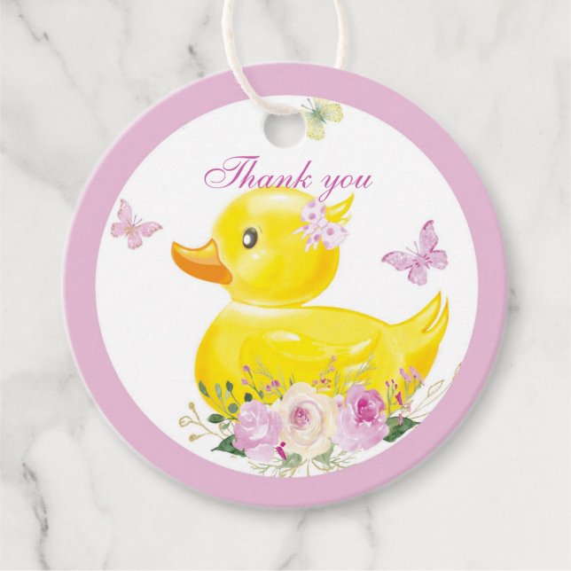 RUBBER DUCK GIRL   Favor Tags (Front)