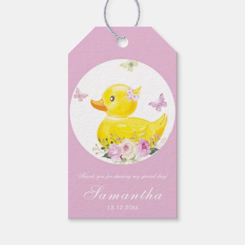 RUBBER DUCK GIRL Favor Tags