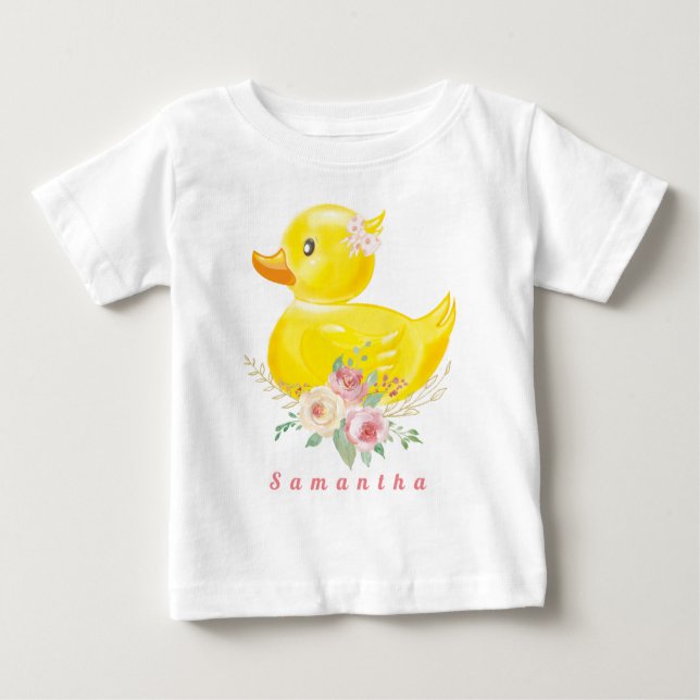 RUBBER DUCK Girl First  Birthday T-Shirt Baby (Front)