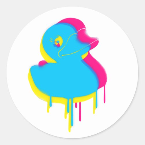 Rubber Duck Graffiti Pop Art Rubber Ducky Classic Round Sticker