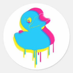 Rubber Duck Graffiti Pop Art Rubber Ducky Classic Round Sticker