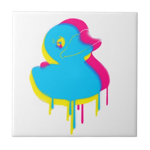 Rubber Duck Graffiti Pop Art Rubber Ducky Tile