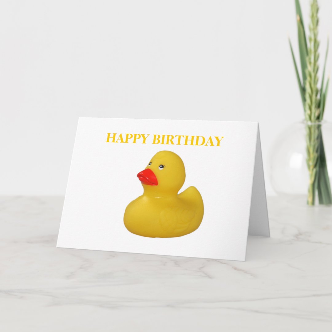 Rubber Duck happy birthday greetings card | Zazzle