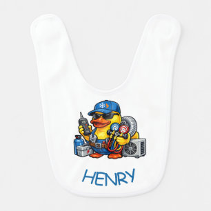 Rubber Duck HVAC Technician Baby Bib