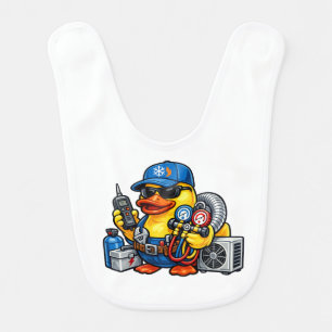 Rubber Duck HVAC Technician Baby Bib