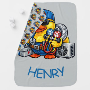 Rubber Duck HVAC Technician Baby Blanket