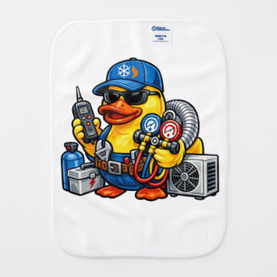 Rubber Duck HVAC Technician Baby Burp Cloth